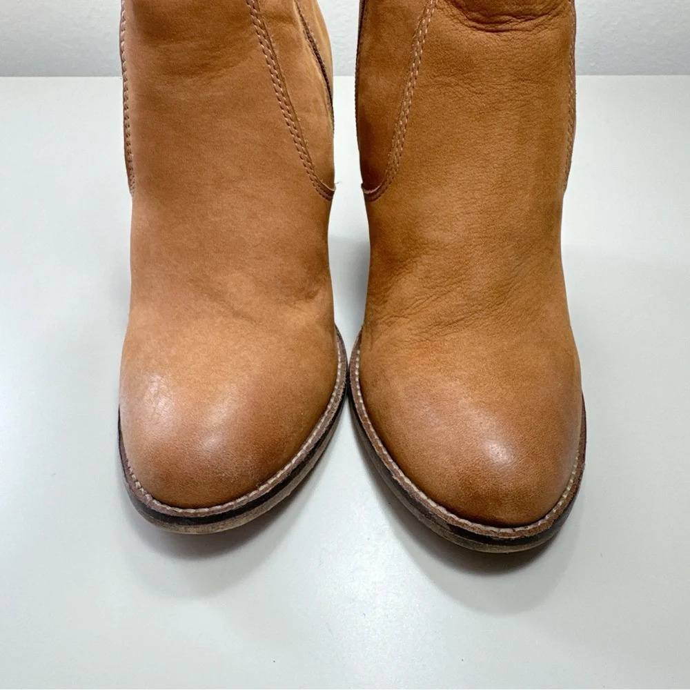 Aldo Womens 9 Suede Leather Heeled Ankle Bootie Brown Color - Picture 4 of 15